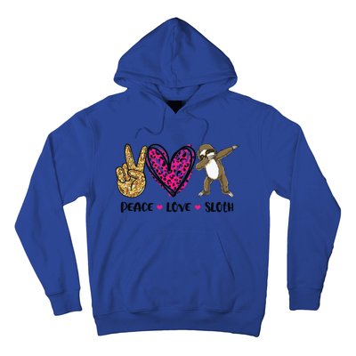 Peace Love Sloth Gift Hand Sign Heart Sloth Lovers Gift Hoodie