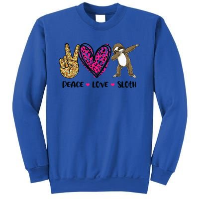 Peace Love Sloth Gift Hand Sign Heart Sloth Lovers Gift Sweatshirt