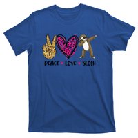 Peace Love Sloth Gift Hand Sign Heart Sloth Lovers Gift T-Shirt