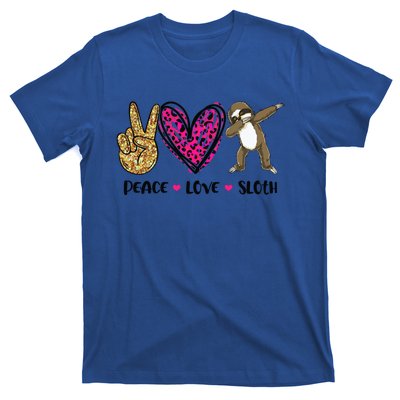 Peace Love Sloth Gift Hand Sign Heart Sloth Lovers Gift T-Shirt