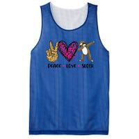 Peace Love Sloth Gift Hand Sign Heart Sloth Lovers Gift Mesh Reversible Basketball Jersey Tank