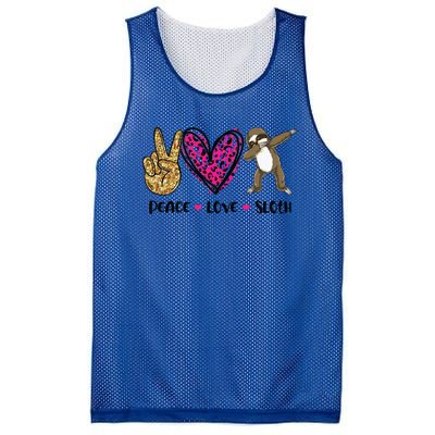 Peace Love Sloth Gift Hand Sign Heart Sloth Lovers Gift Mesh Reversible Basketball Jersey Tank