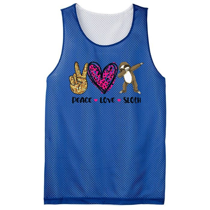 Peace Love Sloth Gift Hand Sign Heart Sloth Lovers Gift Mesh Reversible Basketball Jersey Tank