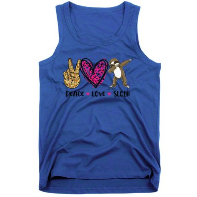 Peace Love Sloth Gift Hand Sign Heart Sloth Lovers Gift Tank Top