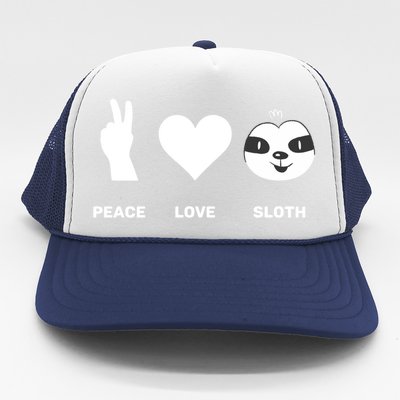 Peace Love Sloth Lover Lazy Animals Great Gift Trucker Hat