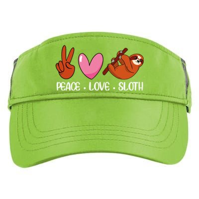 Peace Love Sloth Lover Lazy Animals Gift Adult Drive Performance Visor