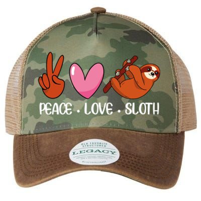 Peace Love Sloth Lover Lazy Animals Gift Legacy Tie Dye Trucker Hat