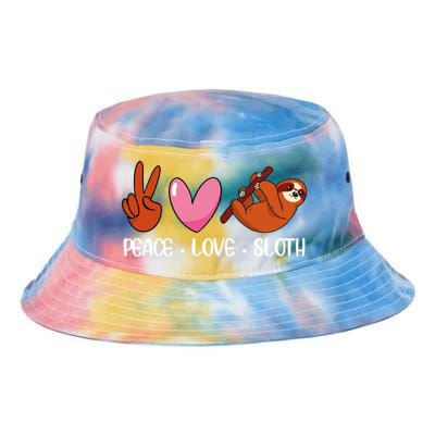 Peace Love Sloth Lover Lazy Animals Gift Tie Dye Newport Bucket Hat