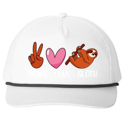 Peace Love Sloth Lover Lazy Animals Gift Snapback Five-Panel Rope Hat