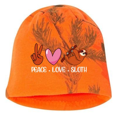 Peace Love Sloth Lover Lazy Animals Gift Kati - Camo Knit Beanie