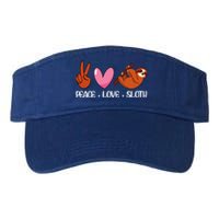 Peace Love Sloth Lover Lazy Animals Gift Valucap Bio-Washed Visor