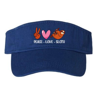 Peace Love Sloth Lover Lazy Animals Gift Valucap Bio-Washed Visor