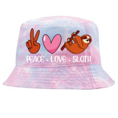 Peace Love Sloth Lover Lazy Animals Gift Tie-Dyed Bucket Hat