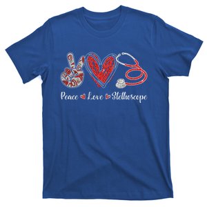 Peace Love Stethoscope Nurse Symbol Funny Nursing Funny Gift T-Shirt