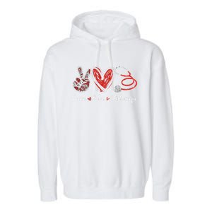 Peace Love Stethoscope Nurse Symbol Funny Nursing Funny Gift Garment-Dyed Fleece Hoodie