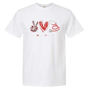 Peace Love Stethoscope Nurse Symbol Funny Nursing Funny Gift Garment-Dyed Heavyweight T-Shirt