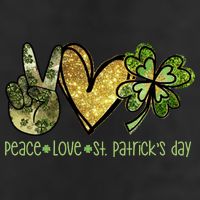 Peace Love St Patrick's Day Festive 7 Panel Mesh Trucker Snapback Hat