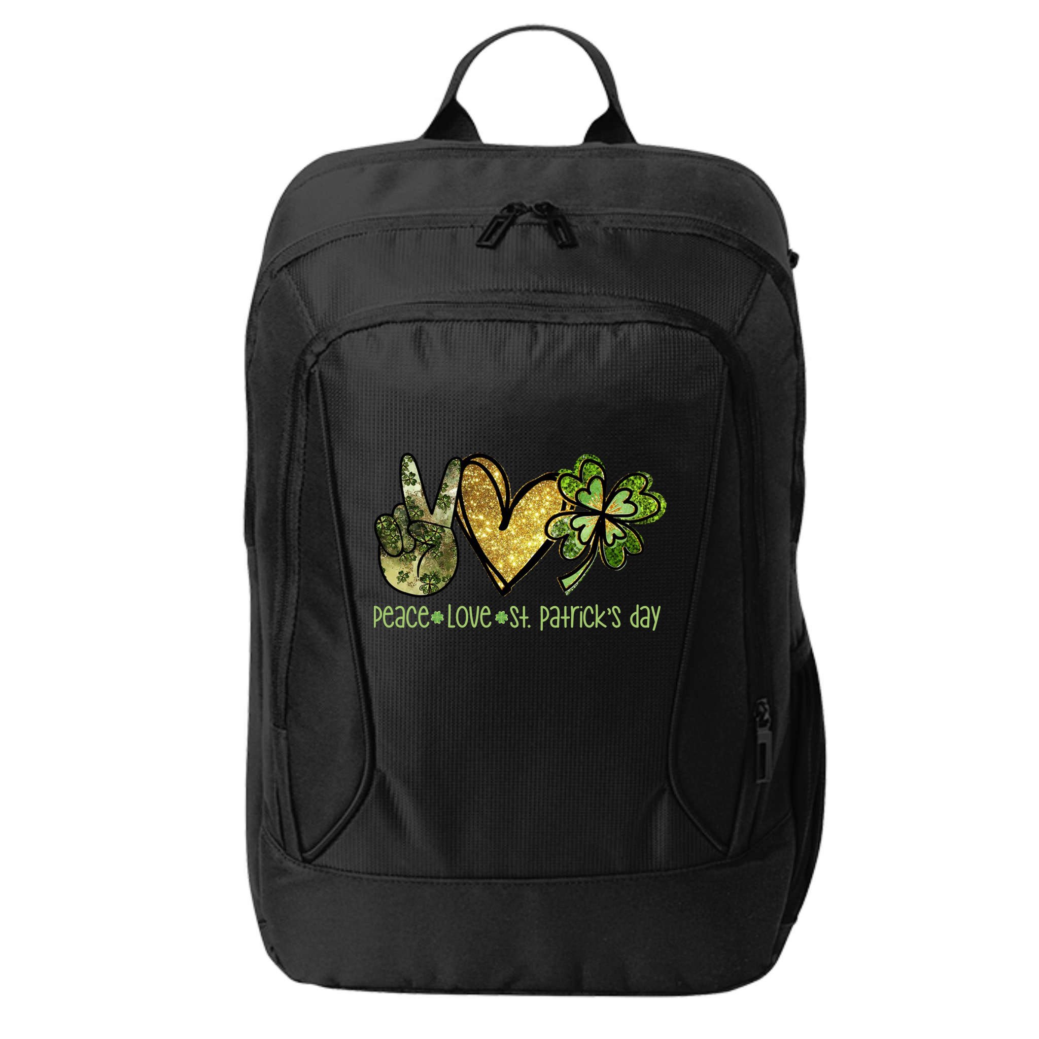 Peace Love St Patrick's Day Festive City Backpack