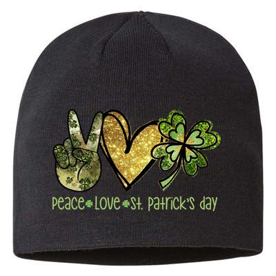 Peace Love St Patrick's Day Festive Sustainable Beanie