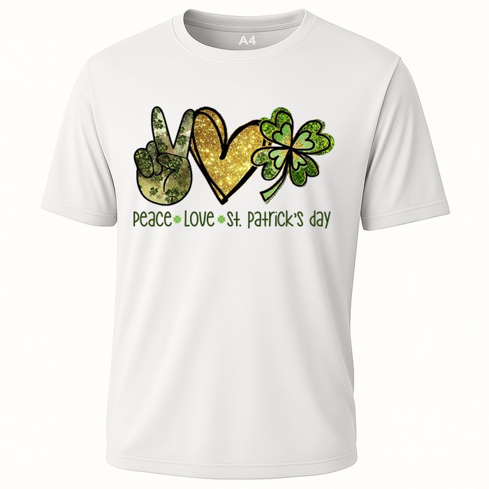 Peace Love St Patrick's Day Festive Cooling Performance Crew T-Shirt