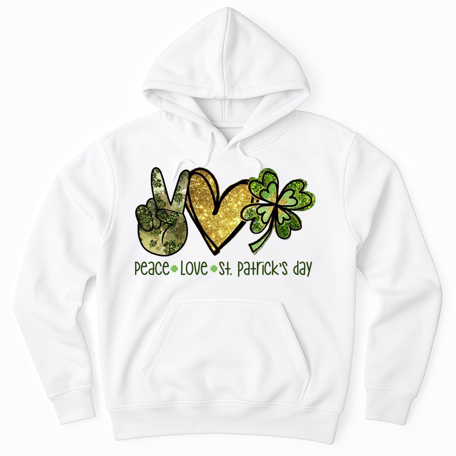 Peace Love St Patrick's Day Festive Hoodie