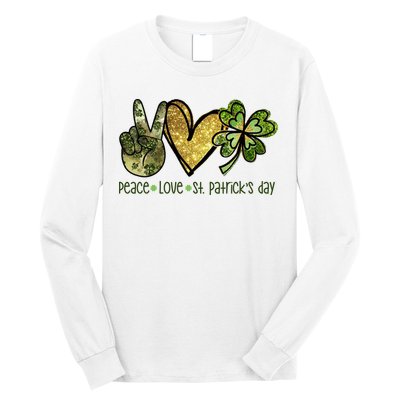Peace Love St Patrick's Day Festive Long Sleeve Shirt