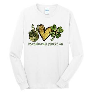 Peace Love St Patrick's Day Festive Tall Long Sleeve T-Shirt