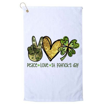 Peace Love St Patrick's Day Festive Golf Towel