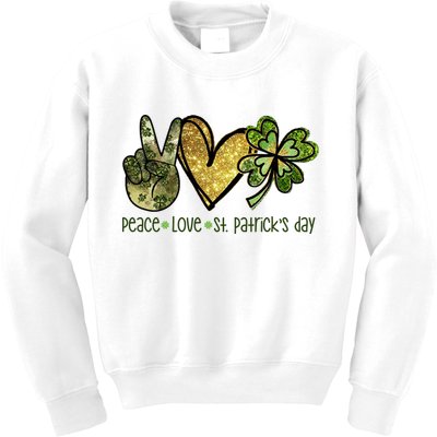 Peace Love St Patrick's Day Festive Kids Sweatshirt