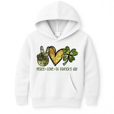 Peace Love St Patrick's Day Festive Kids Hoodie