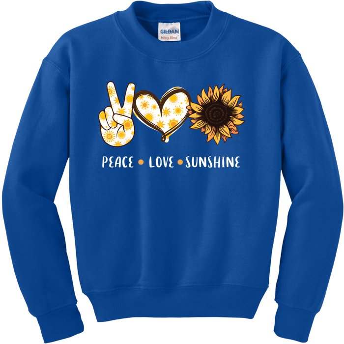 Peace Love Sunshine Sunflower Hippie Gift Gift Kids Sweatshirt