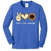 Peace Love Sunshine Sunflower Hippie Gift Gift Kids Long Sleeve Shirt