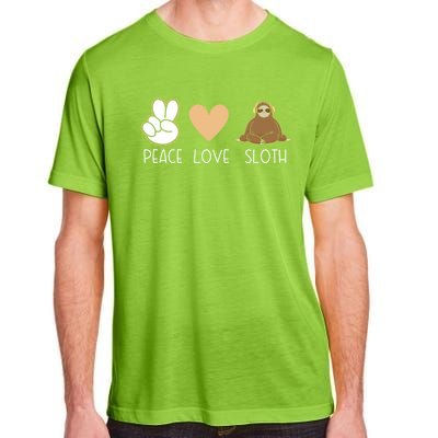 Peace Love Sloth Sloths Lover Cool Gift Adult ChromaSoft Performance T-Shirt