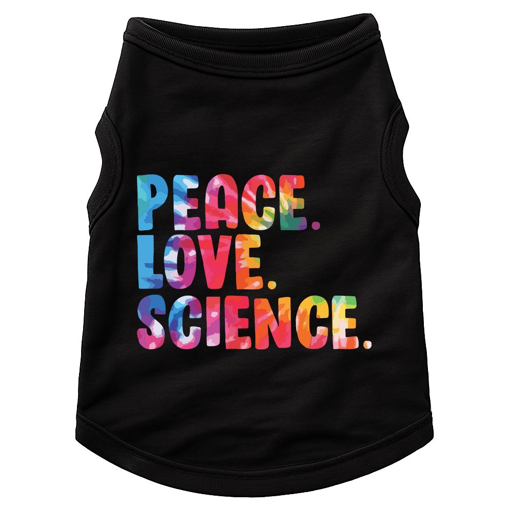 Peace Love Science Funny Awesome Tie Dye Doggie Tank