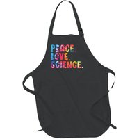 Peace Love Science Funny Awesome Tie Dye Full-Length Apron With Pockets