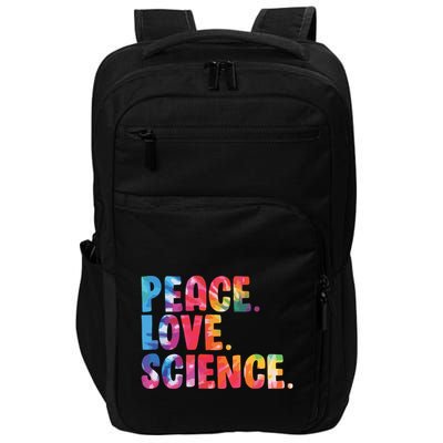 Peace Love Science Funny Awesome Tie Dye Impact Tech Backpack