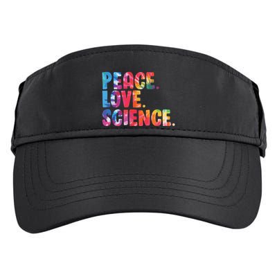 Peace Love Science Funny Awesome Tie Dye Adult Drive Performance Visor