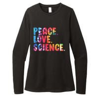 Peace Love Science Funny Awesome Tie Dye Womens CVC Long Sleeve Shirt