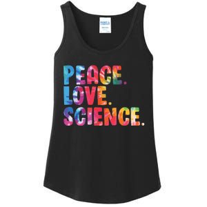 Peace Love Science Funny Awesome Tie Dye Ladies Essential Tank