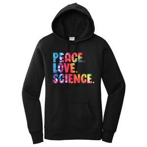 Peace Love Science Funny Awesome Tie Dye Women's Pullover Hoodie