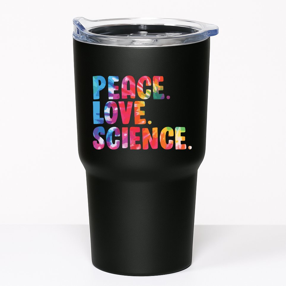 Peace Love Science Funny Awesome Tie Dye Tumbler