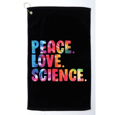 Peace Love Science Funny Awesome Tie Dye Golf Towel