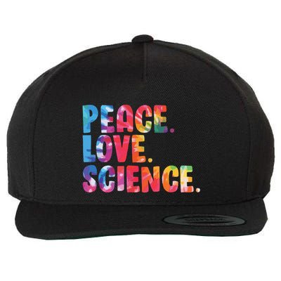 Peace Love Science Funny Awesome Tie Dye Wool Snapback Cap