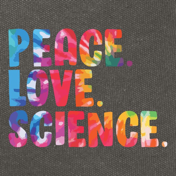Peace Love Science Funny Awesome Tie Dye Cotton Canvas Backpack