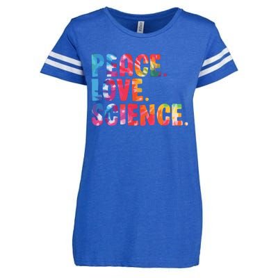 Peace Love Science Funny Awesome Tie Dye Enza Ladies Jersey Football T-Shirt