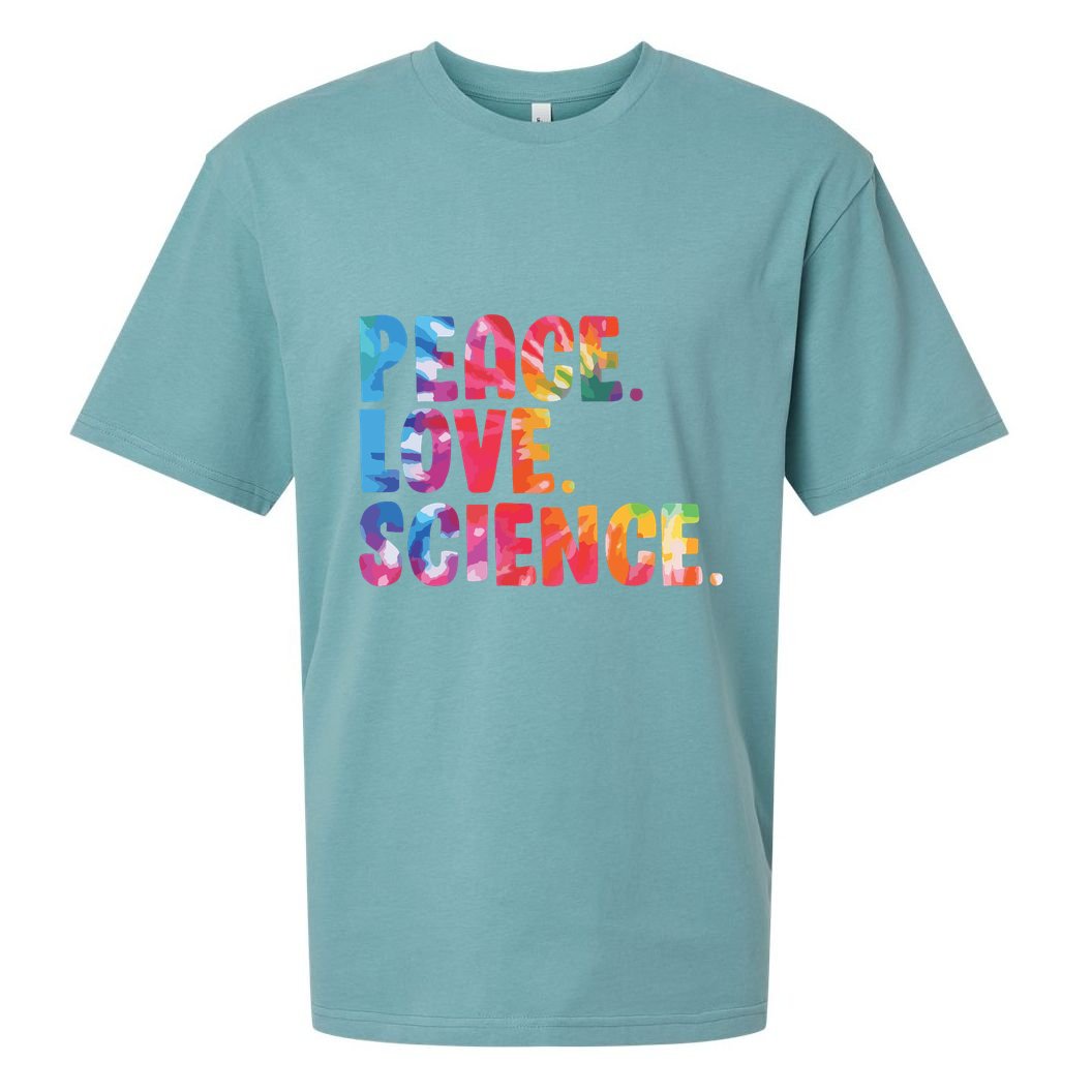 Peace Love Science Funny Awesome Tie Dye Sueded Cloud Jersey T-Shirt