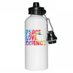 Peace Love Science Funny Awesome Tie Dye Aluminum Water Bottle