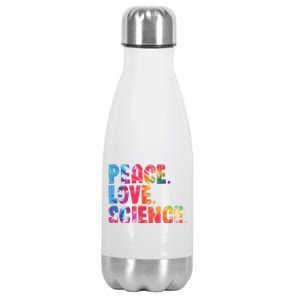 Peace Love Science Funny Awesome Tie Dye Stainless Steel Insulated Water Bottle