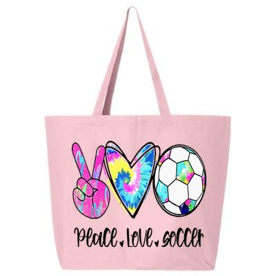 Peace Love Soccer Tie Dye Cute Soccer Lovers 25L Jumbo Tote