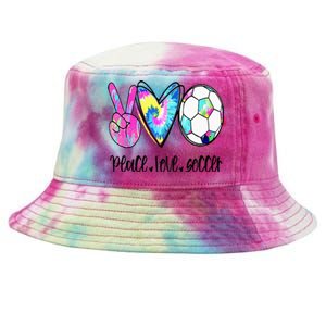 Peace Love Soccer Tie Dye Cute Soccer Lovers Tie-Dyed Bucket Hat